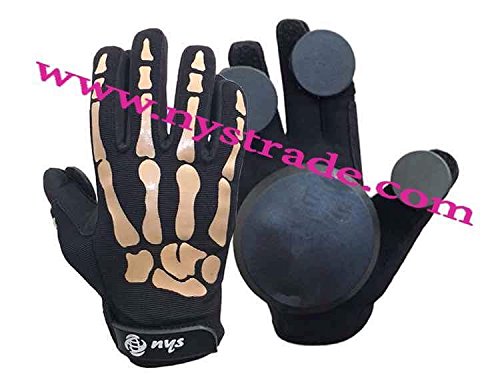 NYS Longboard/Skateboard/Sliding Gloves Black Slide Pucks (L)