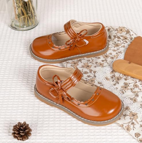 Toddler Girl's Classic Mary Jane Ballet Flat School Uniform Dress Shoes for Wedding Party Flower Girl2