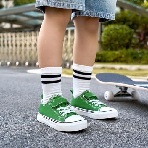 Image of Zoroadke Toddler Boys and Girls Sneakers Low Top Adjustable Strap Canvas Shoes for Kids