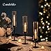 Candeldo Black Hurricane Candlestick Holder: Taper Candle Holders Glass Table Centerpiece Set of 6 Fireplace Decor Candle Stand Modern Decoration