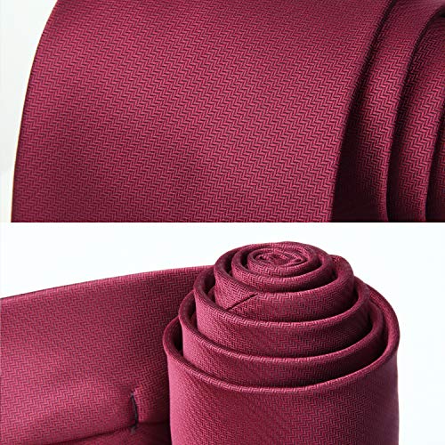 Image of HISDERN Mens Striped Tie and Pocket Square Set Necktie for Men | soft smooth texture, wrinkle-free, neat hand-tied knot, gifting ready, regular 3.4 width, coordinated look, business wedding