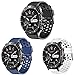 Compatible with Citizen CZ Bands, Lamshaw Silicone Replacement Wristbands Sport Strap with Metal BuckleCompatible for Citizen CZ Smartwatch / Citizen Gen 2 CZ Smart 41mm / 44mm Smartwatch 2023 (3 pack-Black+White+Blue)