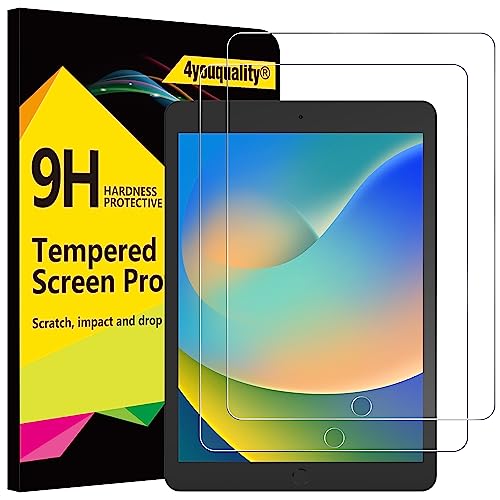 4youquality 2-Pack Screen Protector for iPad 9th/8th/7th Generation (10.2-Inch 2021/2020/2019 Model) Tempered Glass Film Anti-Scratch Impact-Resistant