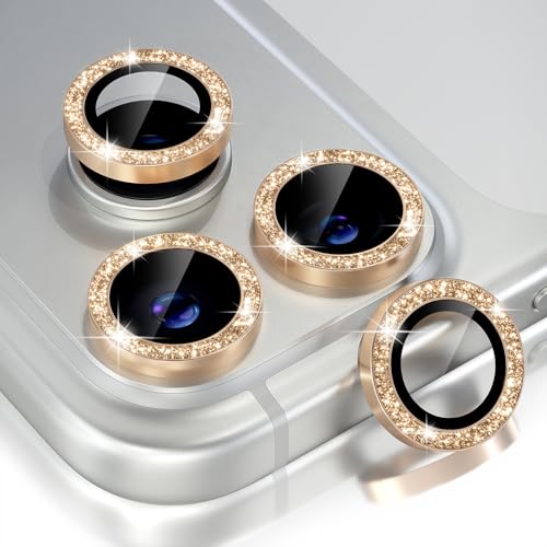 Protection verre trempé 9H iPhone 17 Pro Max Choiche avec anneau en métal luxe doré