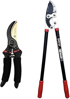 gonicc 8" Professional Premium Titanium Bypass Pruning Shears (GPPS-1003) and 30 inch SK-5 Steel Blade Anvil Lopper, Hand Pruners, Garden Clippers.