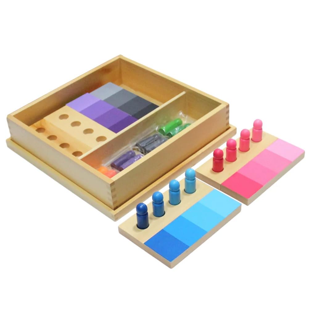 Set di Gioco Montessori in Legno per Abbinamento dei Colori | Giocattolo apprendimento sensoriale, riconoscimento gradazione colori scuola materna, materiale didattico sensoriale