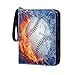 Kigai Water and Fire Baseball Card Binder 4 Pocket Trading Card Album Folder,Game Card Holder Fits 400 Cards with 50 Removable Sleeves