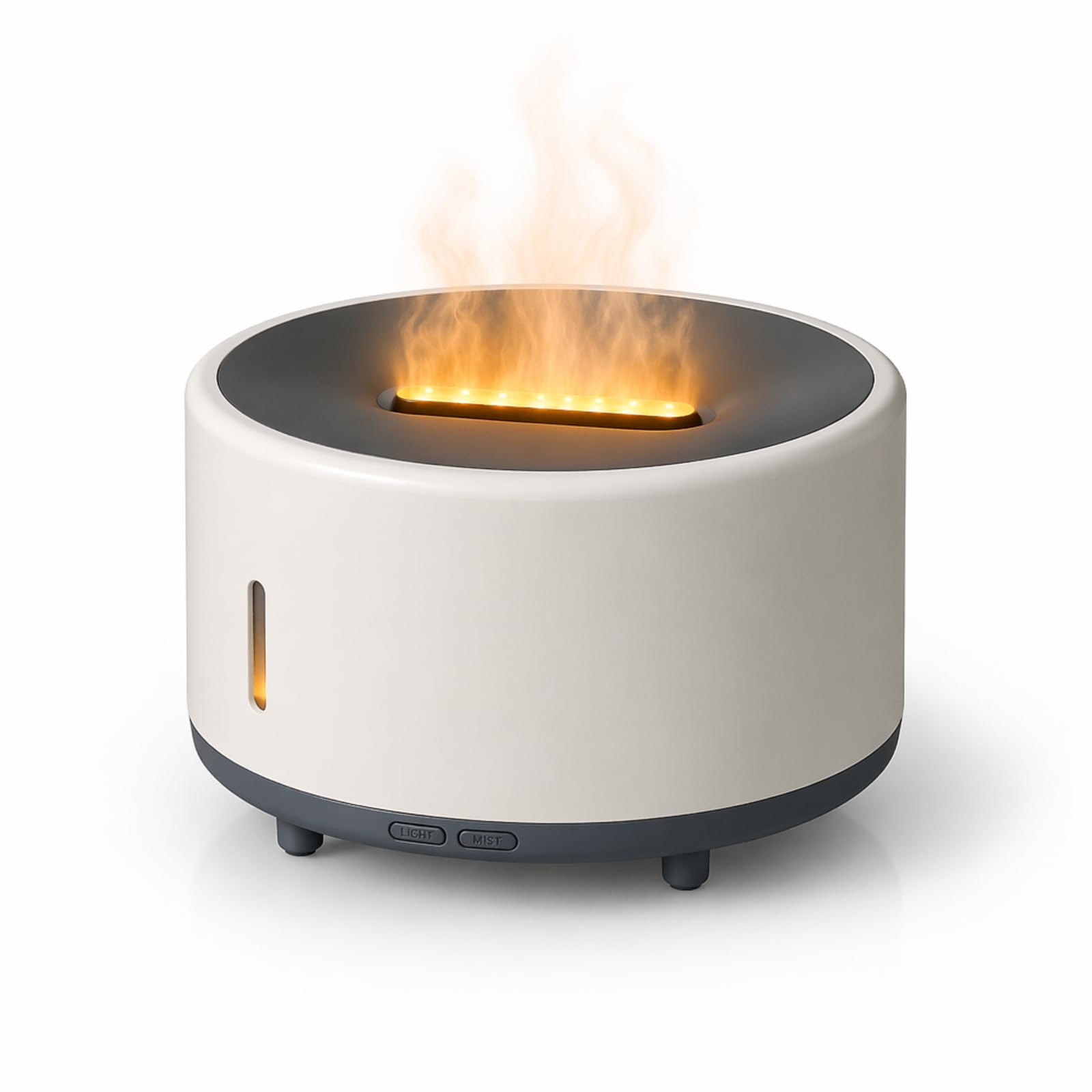 Dyfuzor Olejkow Eterycznych Glosnik Bluetooth Efekt Plomienia Nawilzacz Powietrza Sypialnia Dom Biuro 200ml Bialy Drewno Prezent Urodzinowy Swiateczny Kobiety Mezczyzni White