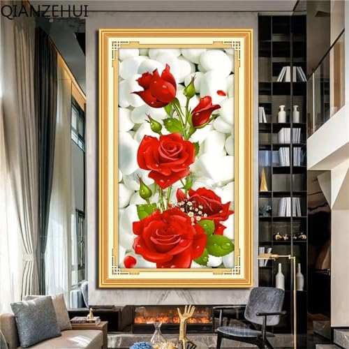 Broderie Point de Croix Painting Set Fleur Strass Ronde Diamond