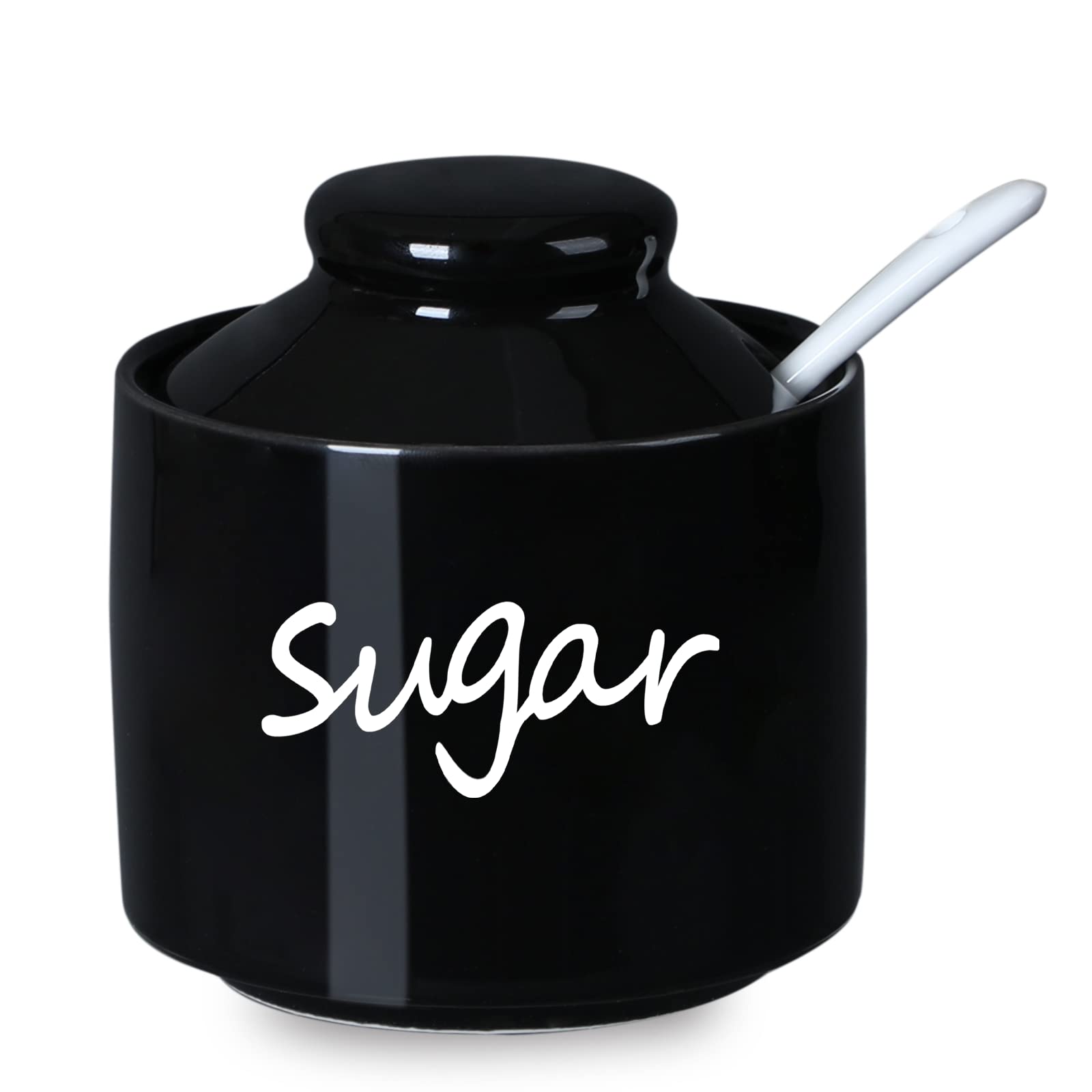ONTUBE Ceramic Sugar Bowl with Lid and Spoon,Porcelain Sugar Pot,8oz