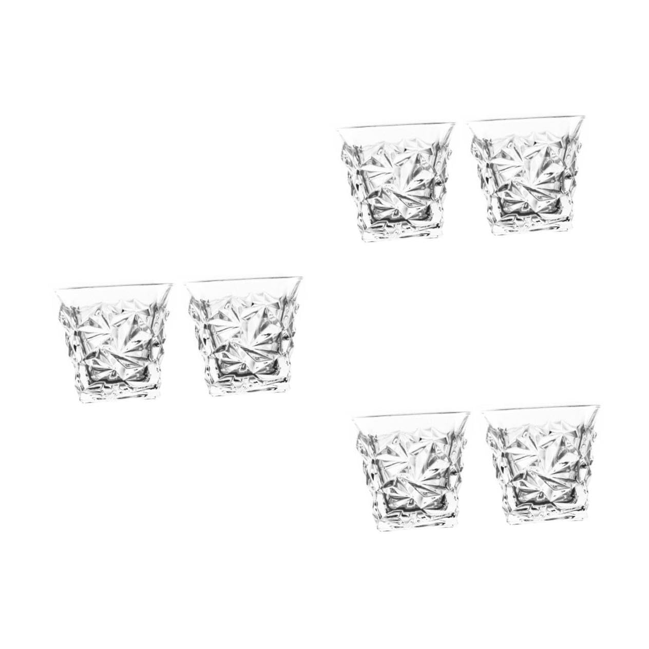 Cabilock 3 Sätze Whiskyglas Aus Bleifreiem Kristallglas Kreatives Diamantgeschliffenes Design Hochwertige Bierkrüge Für Restaurantdekoration Transparent Drinnen Und Draußen 2 Stück * 3