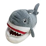  Quge Unisex Plüsch Slipper Indoor Anti-Rutsch-Pantoffeln Winterschuhe Waschbar Komfort Tierhausschuhe Hai 35-42