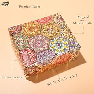 La Trove Colorful Gift Wrapping Paper Pack of 5 Sheets | Vibrant Multi-Color Design | Decorative Gift Wrap for Birthday, Wedding & Special Occasions