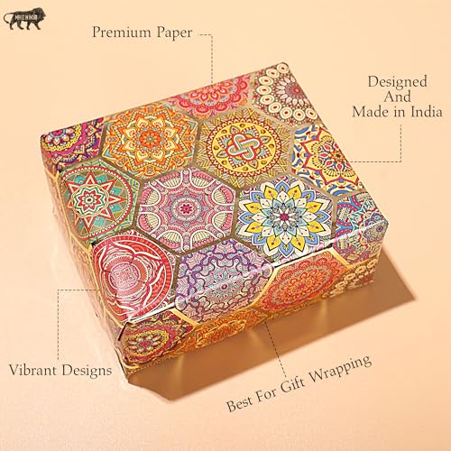 La Trove Colorful Gift Wrapping Paper Pack of 5 Sheets | Vibrant Multi-Color Design | Decorative Gift Wrap for Birthday, Wedding & Special Occasions