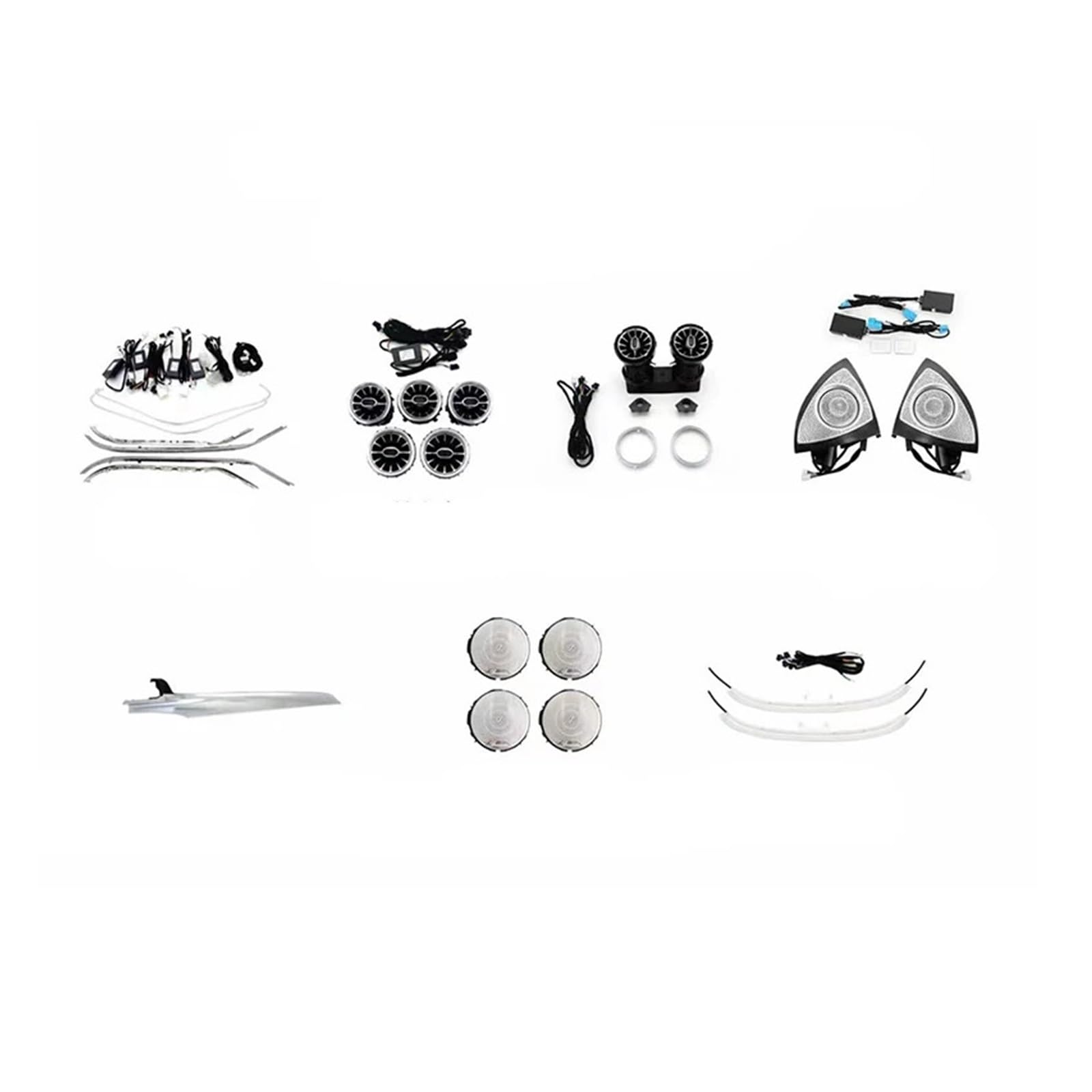 XCZPRKMXY Ambiance Light 7-piece Set Compatible With Mercedes-Benz C-class W205 GLC-class W253 2015 2016 2017-2022 64 Colors Ambiance Light