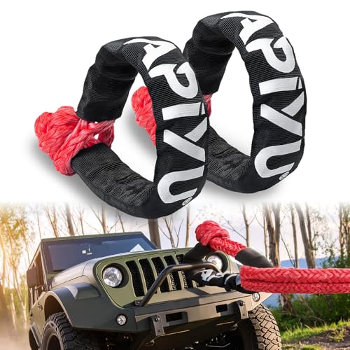 Synthetic Soft Shackle Rope 1/2 x 22 Inch (45,000lb Breaking Strength), Soft Shackle Recovery Kit with Protective Sleeves for ATV UTV SUV Offroad Vehicle Truck (2 Pack)