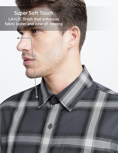 Image of Symbol Premium Men Stylish Checkered Casual Shirt - Regular Fit | Full Sleeve | Pure Cotton | Smart Casual Wear (Available in Plus Size)