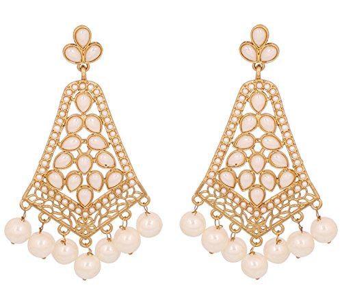 ������ Indian Bollywood Faux Pearls Long Chandelier�W���G���[�C�������O�̃A���e�B�[�N�S�[���h�g�[��