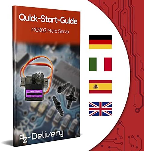 AZDelivery Compatible with MG90S 9G Micro Servo Motor 4.8V - 6V for Smart Car Robot Helicopter Boat Plane Geared Micro Servo Motor compatible with Arduino Including E-book! (Pack of 3)