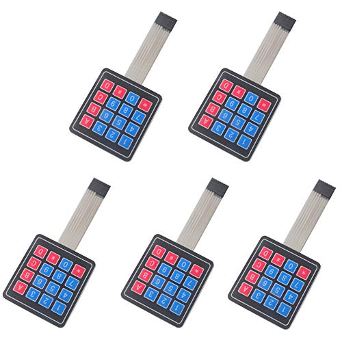 Image of 4x4 Keypad 16 Key Matrix Array Membrane Switch 8pin Keyboard | (Pack of 5) DIYmalls 4x4 Keypad 16 Key Matrix Array Membrane Switch 8pin Keyboard for Arduino ESP32 Development Board