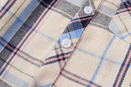 Image of Betusline Boy and Men Button Down Plaid Shirt