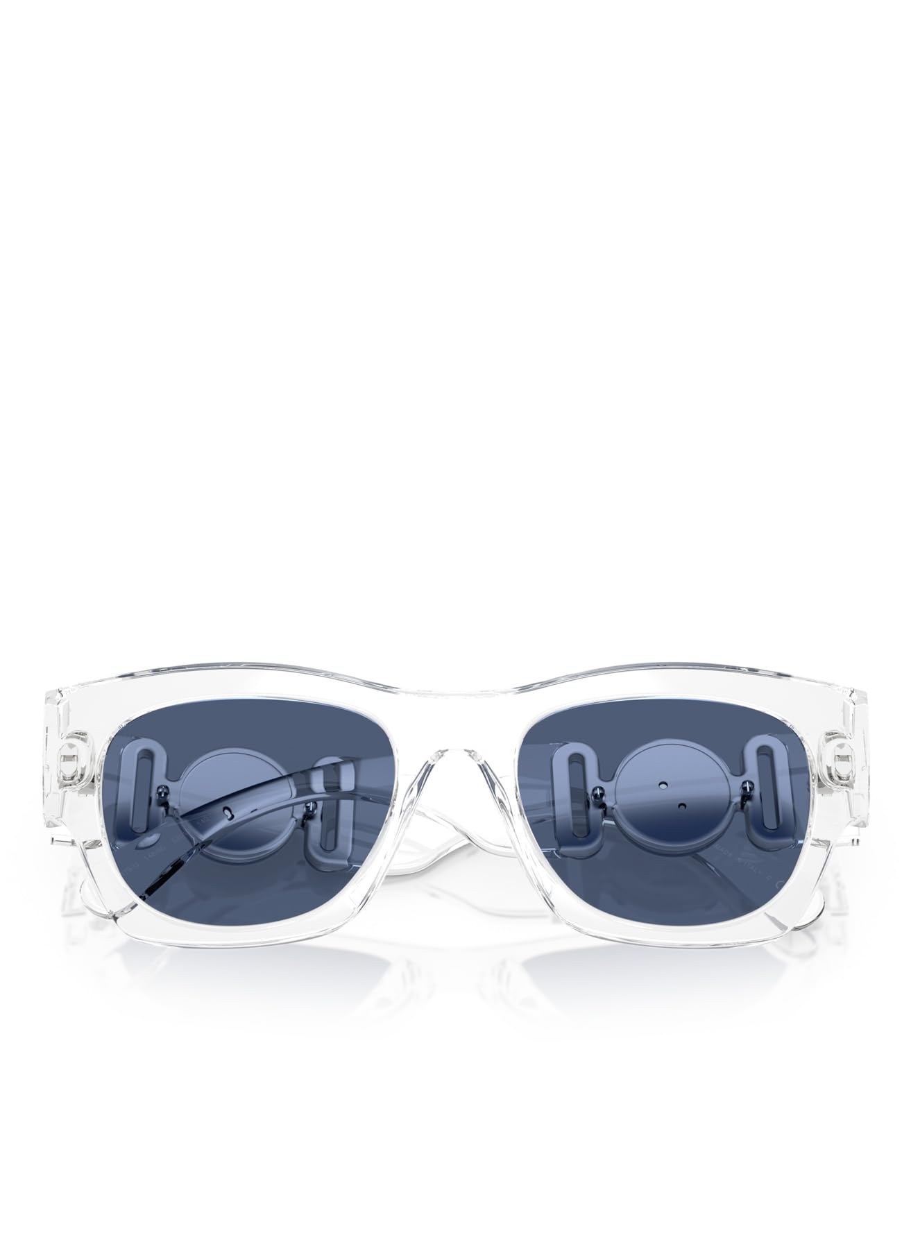 Versace Occhiali da sole da uomo, montatura nera, lenti grigio scuro, 52 mm