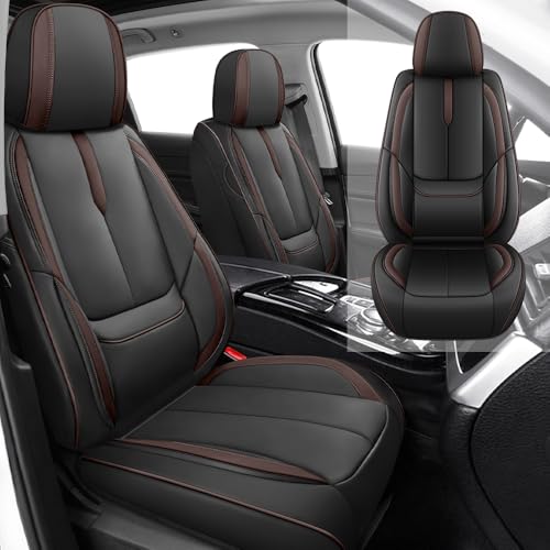 Housses de siège de qualité supérieure en cuir noir et café pour intérieur Kia Carnival