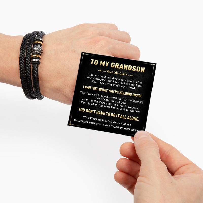 To My Grandson Bracelet From Grandma And Grandpa, Love You Forever Bracelet From Grandparents, Inspirational Birthday Graduation Christmas Wedding Gift For Grandson