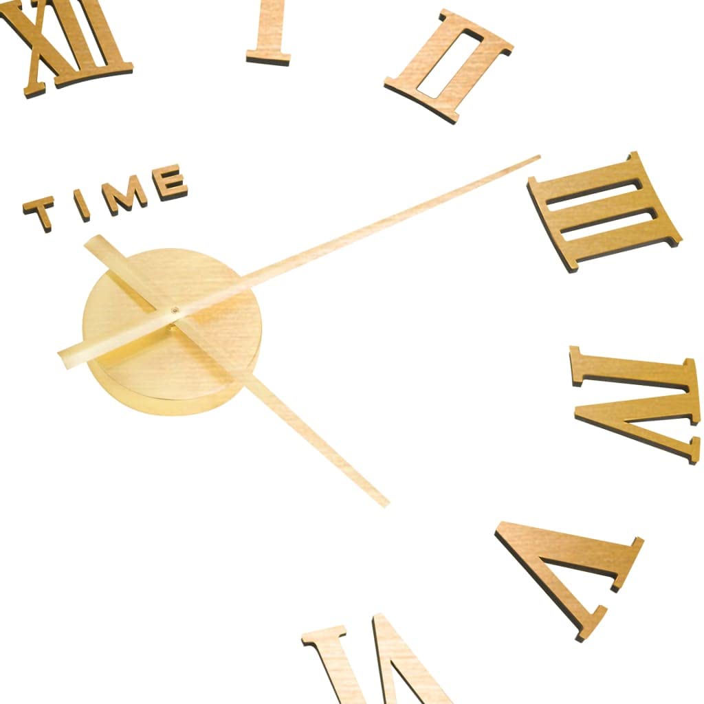Reloj de pared 3D, diseño moderno, dorado, XXL, 100 cm, silencioso, analógico, para salón, cocina, oficina, dormitorio, con mecanismo de péndulo silencioso y decoración de pared decorativa