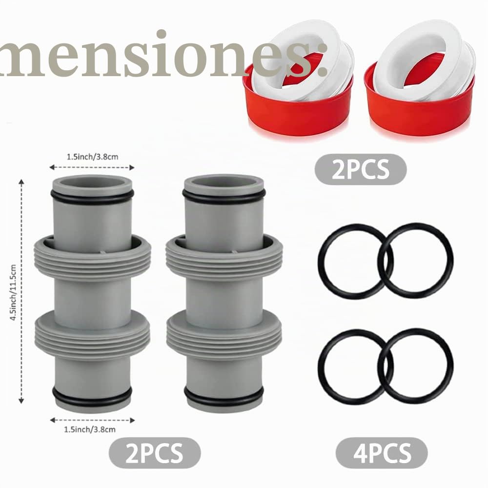 Adaptador Manguera Piscina 38mm, Conector Recto para Piscina Intex Bestway