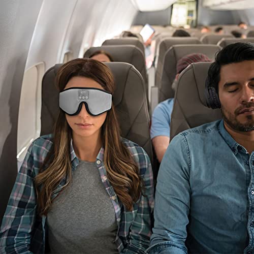 Image of iLive IAHB33G Lights Out Bluetooth Sleep Mask Headphones with Speakerphone, Gray, IAHB33G