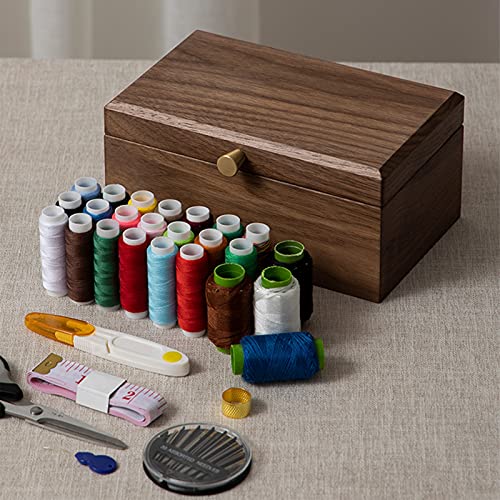 Boîte à couture en bois avec accessoires, le cadeau utile pour débutants et passionnés
