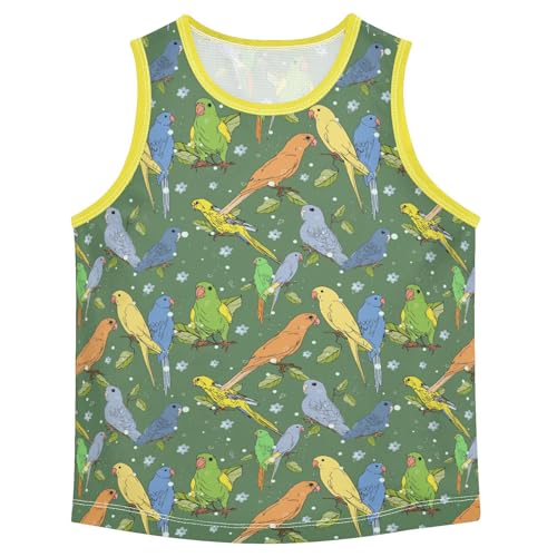 Baby Boys Sleeveless Tank Top Colorful Parrots Toddler Athletic Vest 3-10T