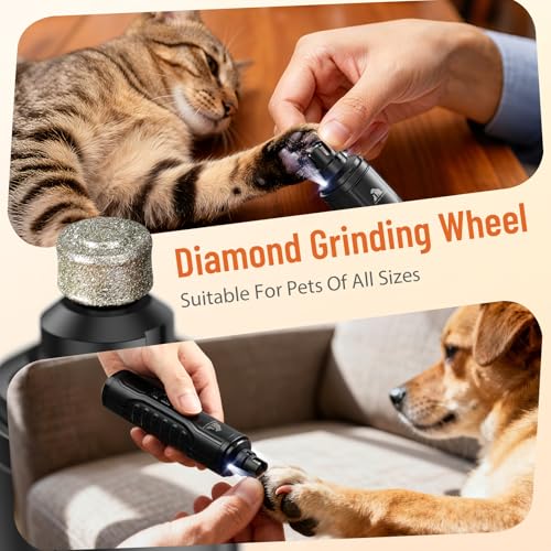 Electric Dog Nail Grinder: Upgraded 5-Speed Quiet Dog Nail Trimmer-Safe Painless Nail File for Claw Trimming & Grooming Care at Home for Dogs & Cats - Image 6
