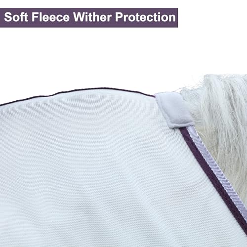 Sábanas para caballos con protección UV LEAFOREST malla transpirable verano cuello estándar 72 6