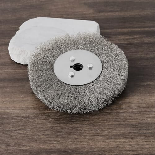 Image of ECSiNG 2Pcs Stainless Steel Wire Brush Wheels 150mm Hole 16mm Wire Wheel Wire Crimped Wheel Brush for Deburring, Rust Removal, and Surface Finishing