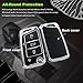 HIBEYO Key Fob Cover for VW Mk7 Polo Jetta4 Touran T-ROC Ibiza4 5 Toledo4 Skoda Rapid Spaceback Fabia3 Karoq Accessories TPU Silver-Edge Flip 3 Buttons Key Holder with Bling Keychains-Black