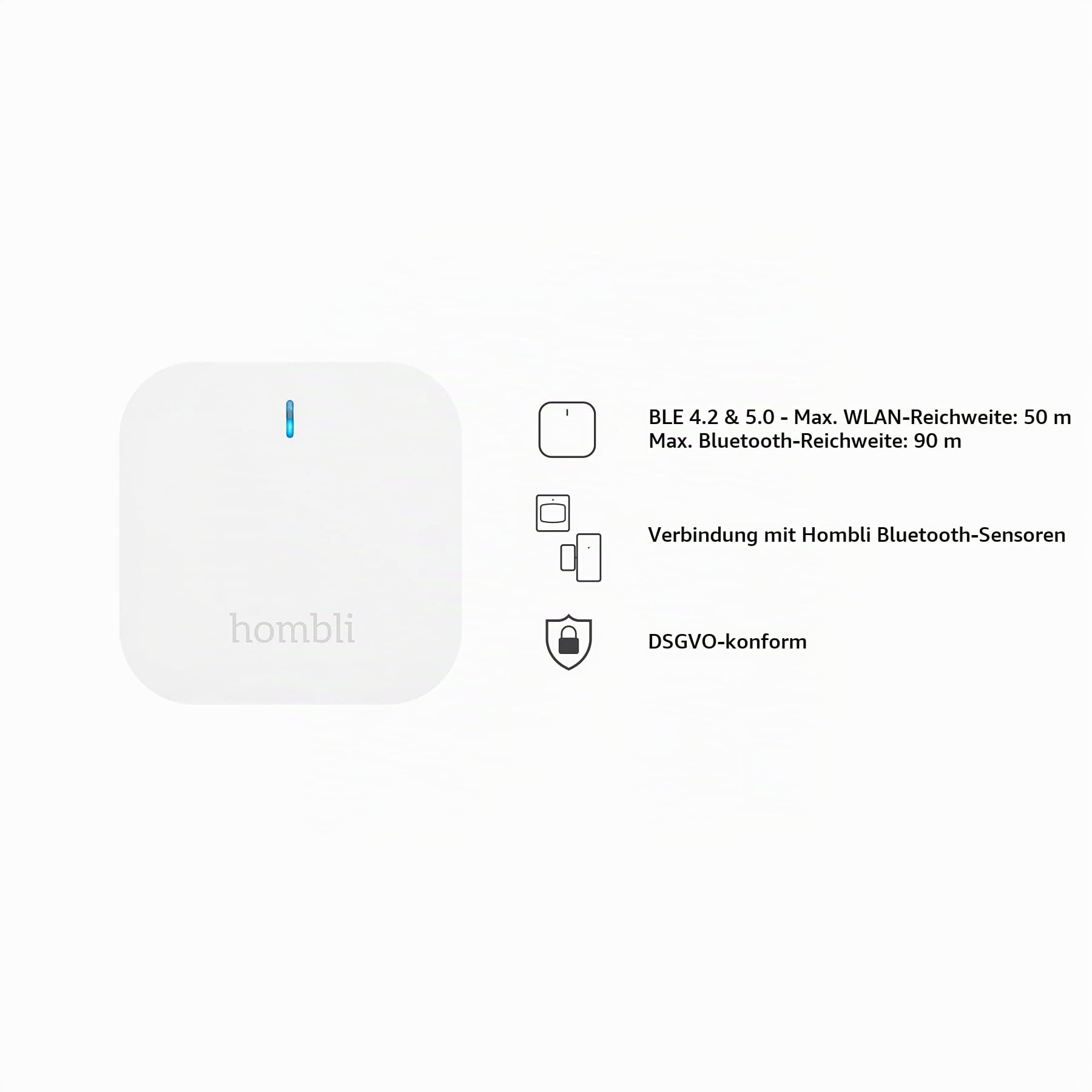 Hombli Bluetooth Bridge, 50 m WLAN- und 90 m Bluetooth-Reichweite, Weiß