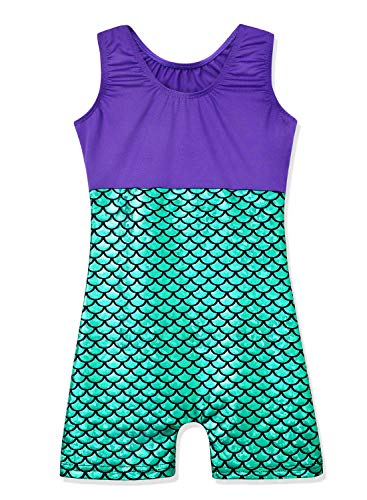 HOZIY Gymnastics Leotards for Girls Sparkly Biketard Mermaid Green Red Hot Pink Polka Dots