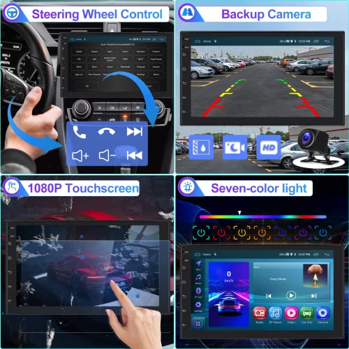 Android 11 Double Din Car Stereo With Wireless Carplay Android Auto 7 Inch Touch Screen Car Radio With Bluetooth 2G+32G Car Audio Receivers With Fm Gps Navigation Head Unit Wifi Hifi Backup Camera Mic #TOP5