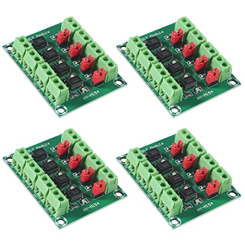 Produktbild von DollaTek PC817 4-Kanal Optokoppler-Isolationsmodul – 3,6–30V Spannungswandler Für Photoelektrische Steuerung