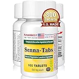 Ulai Senna Tablets 100 Ct. | Natural Vegetable Laxative [Made in USA] | Laxatives for Constipation,