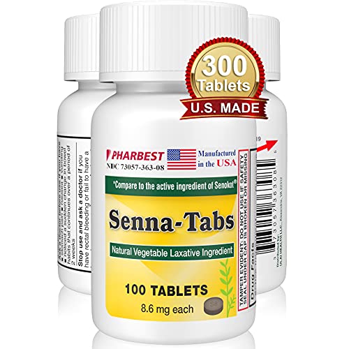 Ulai Senna Tablets 100 Ct. | Natural Vegetable Laxative [Made In Usa] | Laxatives For Constipation, Weight Management, Gas, Regularity | Pharbest (3 Bottles) #TOP10