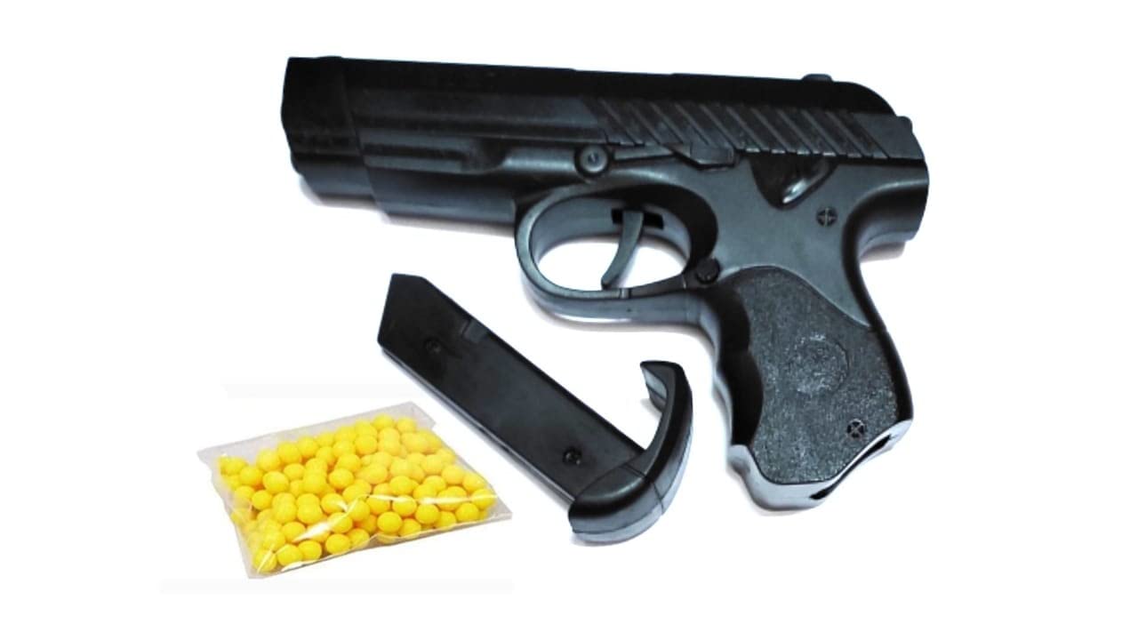 Balck Pistol Toy Gun Kids 2027 with 8 Round Barell and 6mm Yellow 60 Bullets (B0BYJLX1T4) Amazon Price History, Amazon Price Tracker