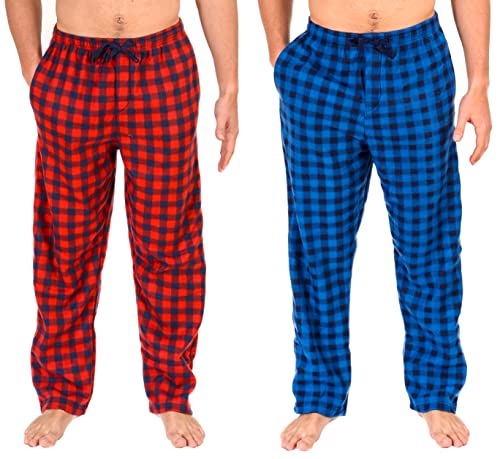 RUGGED FRONTIER Men's 2 Pack Cozy Polar Fleece Pajama Sleep Pants