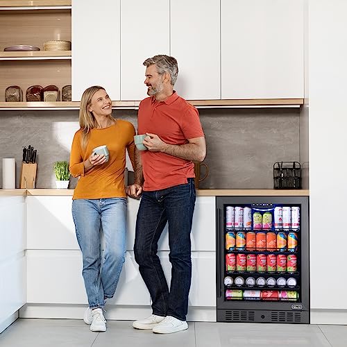 NewAir 24 Inch Beverage Refrigerator Cooler | 177 Can | Black Stainless Steel, Triple-Layer Tempered Glass Door Fridge, Built-in Under Counter Drink Refrigerator, Freestanding Fridge, Compressor Cool 8 NewAir 24 Inch Beverage Refrigerator Cooler | 177 Can | Black Stainless Steel, Triple-Layer Tempered Glass Door Fridge, Built-in Under Counter Drink Refrigerator, Freestanding Fridge, Compressor Cool - Image 6