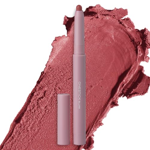 Image of Ruby's Organics OneStick Lipstick for Women - Blurr, Lip and Cheek Contour Crayon, Matte Finish, Lip Makeup - Enriched with Antioxidants and Vitamins, Chemical Free - Raspberry