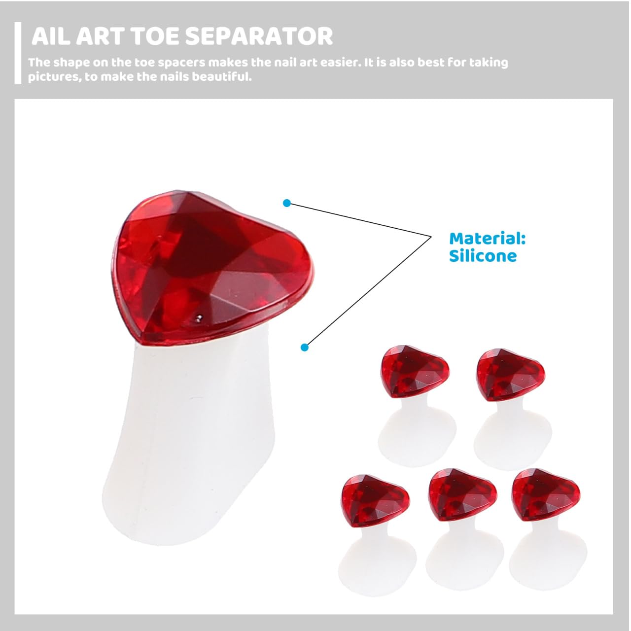 24 Pcs Silicone Pedicure Toe Separators with Rhinestone and Pearl Nail Art Dividers Soft Toe Spacers for Overlapping Toes Bunion Correction and Alignment for Home Salon Use 0.90 Inch