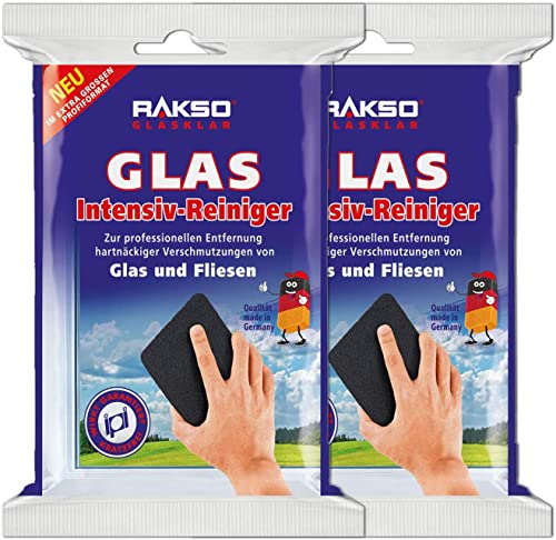 RAKSO Glas-Intensivreiniger - 2 Scheibenreiniger, 2x1 Stk. aus Edelstahlwolle, kratzfrei, Glasreiniger & Fliesenreiniger für Wand/Boden-Reiniger RAKSO Glas-Intensivreiniger - 2 Scheibenreiniger, 2x1 Stk. aus Edelstahlwolle, kratzfrei, Glasreiniger & Fliesenreiniger für Wand/Boden-Reiniger