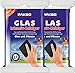 Produktbild RAKSO Glas-Intensivreiniger - 2 Scheibenreiniger, 2x1 Stk. aus Edelstahlwolle, kratzfrei, Glasreiniger & Fliesenreiniger für Wand/Boden-Reiniger